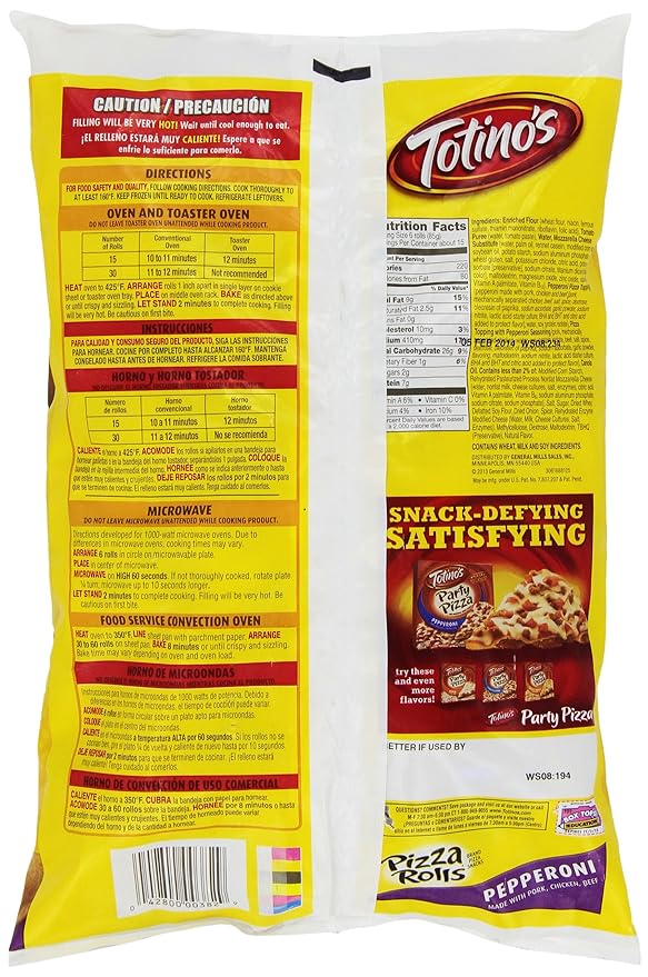 Totino S Pepperoni Pizza Rolls Nutrition Label Labels For Your Ideas My XXX Hot Girl