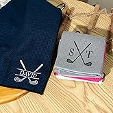 Esseur Personalized Embroidered Golf Towel, Golf Towels with Hooks, Custom Golf Gift for Golf Lovers Dad Husband