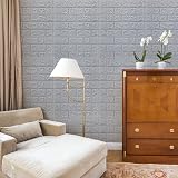 Art3d 10Pcs 3D Brick Wallpaper Grey Peel and Stick Waterproof Panels 14.5 Sq Ft view 9