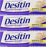 Desitin Maximum Strength Original Diaper Rash Paste 4 oz tube (Pack of 3)