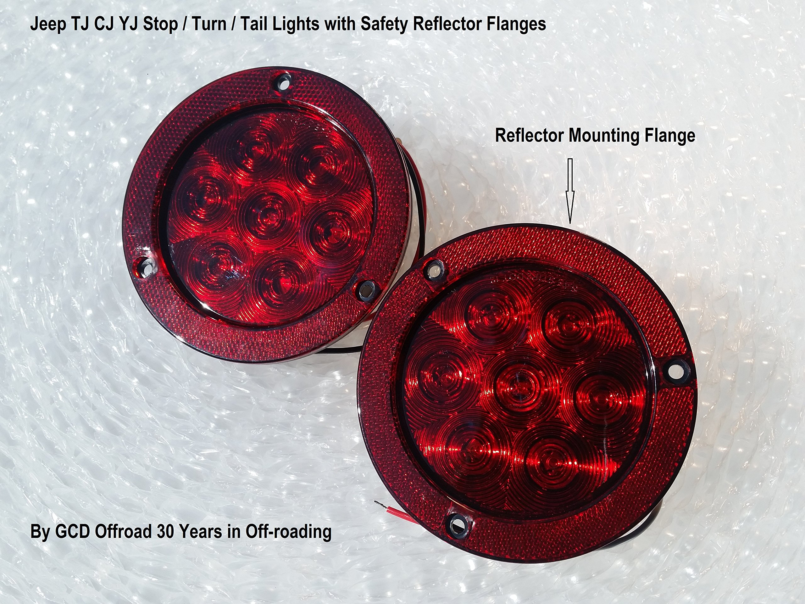 GCD Jeep Wrangler 4" Flush Mount Tail Lights (2) Lights Included TJ CJ