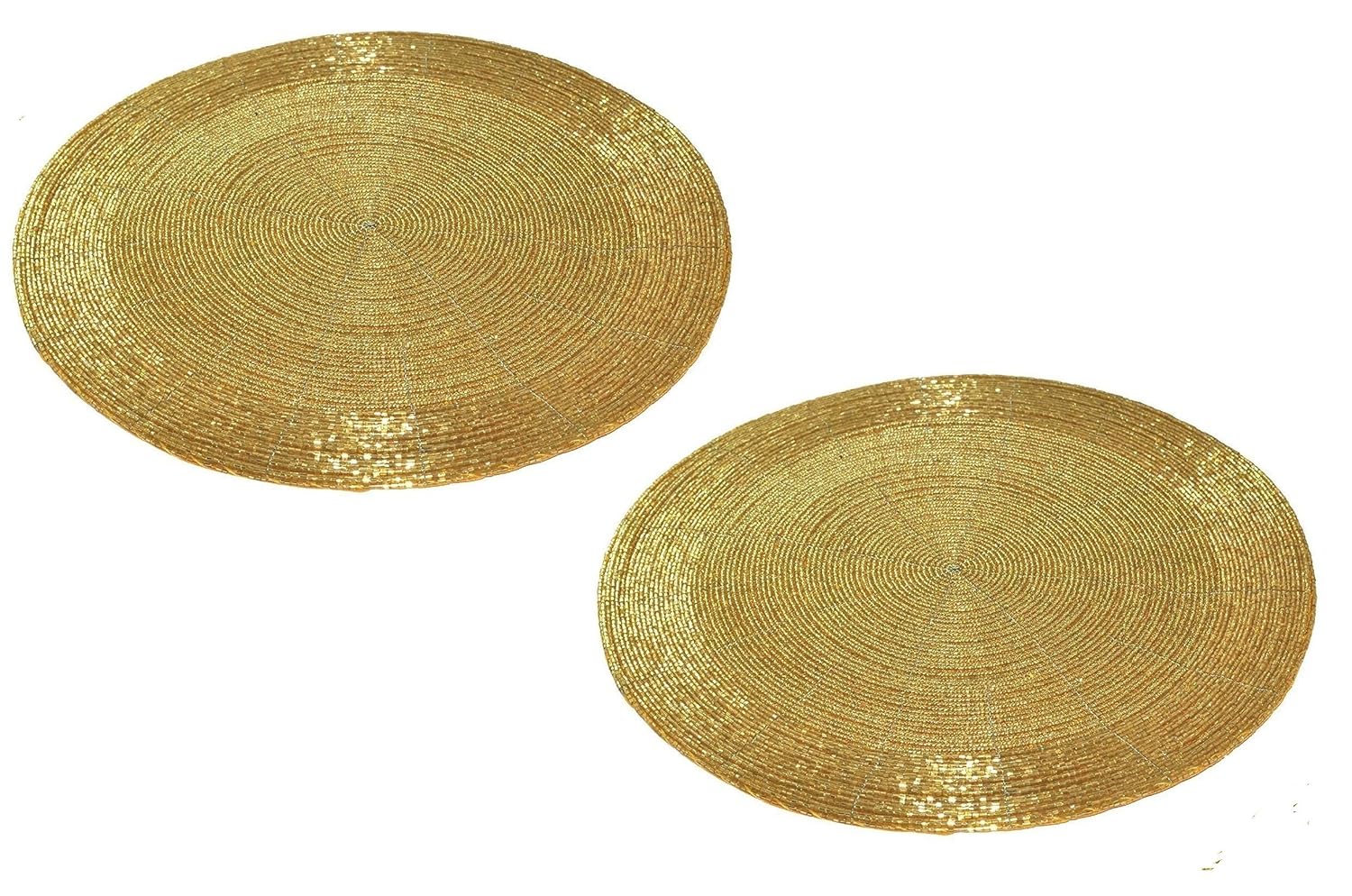 Buy SIMPI HOME DECOR Decorative Handmade Beaded Round Gold Placemat Perfect for Dining Table Dia