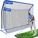 Golf Net with Extra Striking Net, Heavy Duty Golf Practice Hitting Net Huge | Metal Frame with Elevated Base, Garage Backyard Swing Chipping Driving Range, Indoor Outdoor Use, Gift for Men Dad Him Golfer