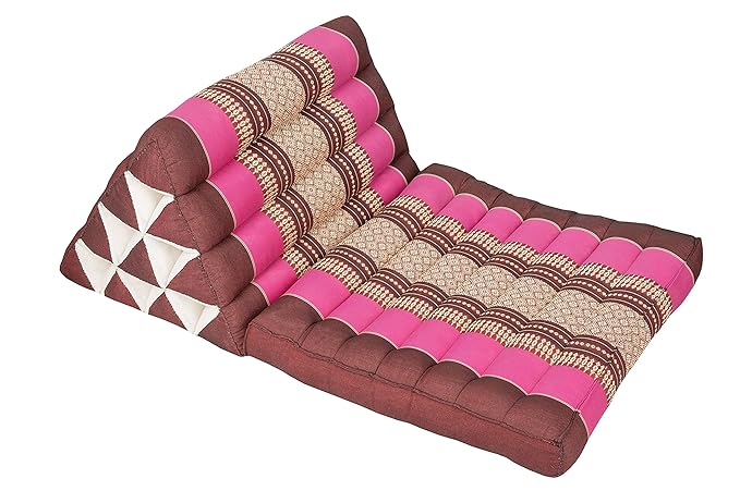 Thaikissen mit Dreieck und 1 Auflage, Bodenkissen aus Thailand, buntes