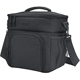 Bentgo Prep Deluxe Insulated Meal Prep Lunch Bag for Adults, Holds 5 Meals | Keeps Food Hot or Cold Up to 8 Hours, Water-Resistant, Dual Compartments (Dark Gray)
