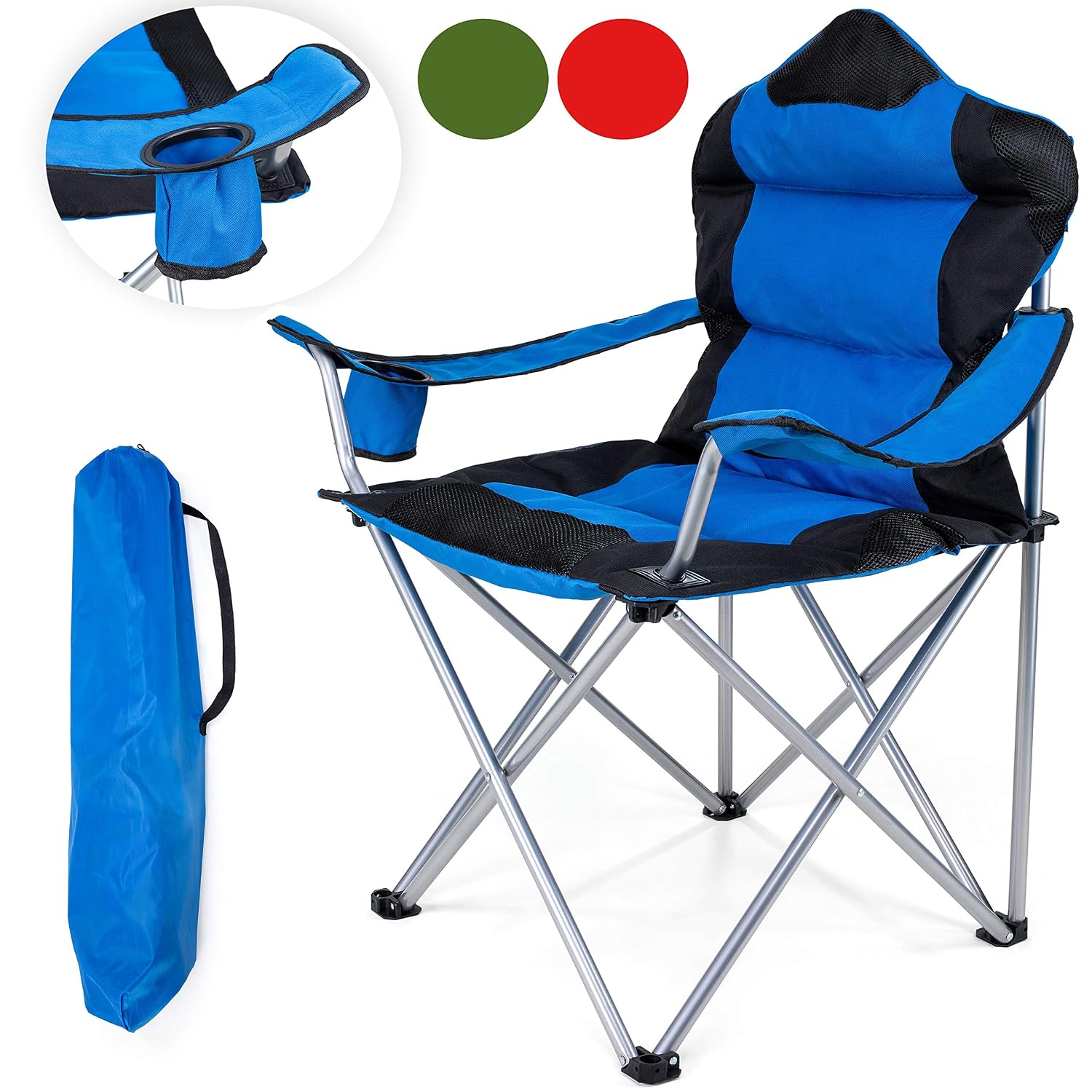 TRESKO Camping chair foldable up to 150 kg | fishing chair folding
