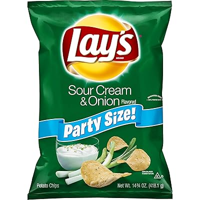 Lay's Sour Cream & Onion Potato Chips, Party Size! (14.75 Ounce)