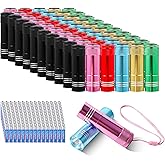Hilngav 60 Pack Small Mini Flashlights Bulk, Aluminum LED Flash Light with Batteries Lanyard, Cheep Flashlight for Camping Emergency Power Outage Night Reading Gift to Christmas