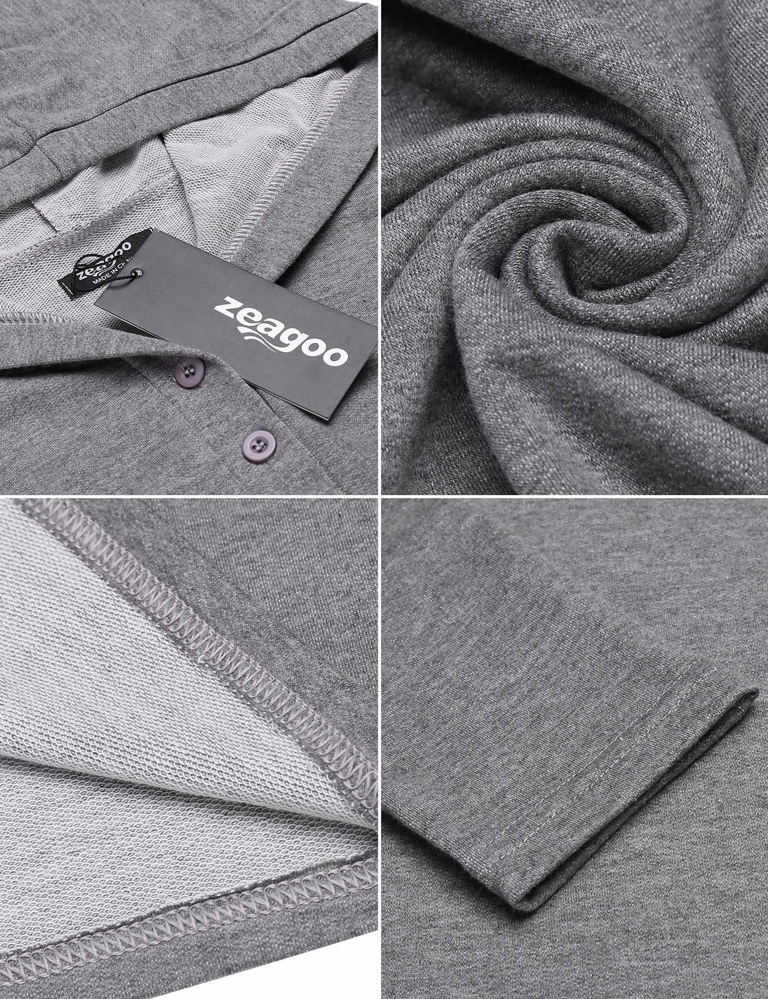 Zeagoo Women Long Sleeve Henley Neck Hoodie Button Casual Dress,Large,Army Green