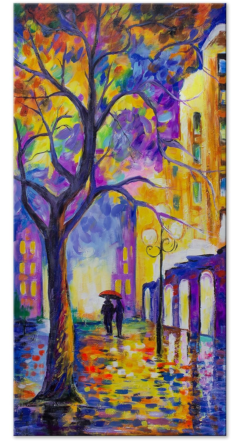 Quadro Su Tela Dipinto A Mano YS-Art | Soggetto Marino Pesci | 120x40 Cm | Colori Acrilici Vivaci | Per Soggiorno O Ufficio - Foto 7