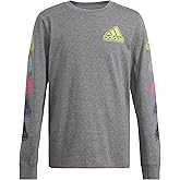 adidas Boys Long Sleeve Cotton Small Bos Logo T-Shirt