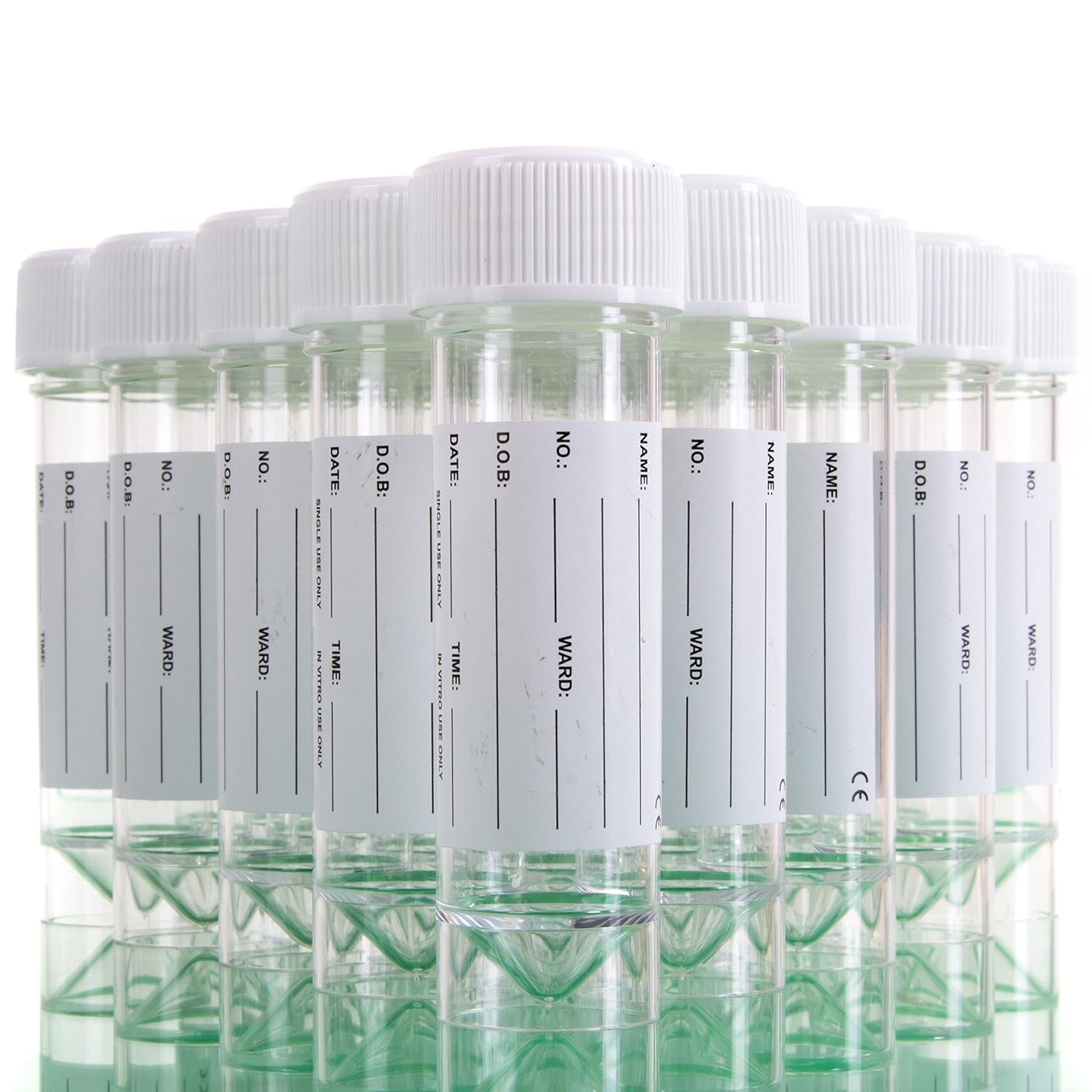 10x 30ml Labelled Specimen Containers Medical Test/Sample Tubes