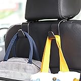 Car Seat Headrest Hook 4 Pack Hanger Storage Organizer Uiversal for Handbag Purse Coat fit Universal Vehicle Car Black S Type