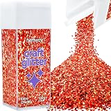 Hemway Red Holographic Glitter Shaker 130g Extra Chunky for Resin Crafting