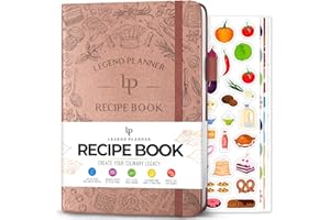Legend Recipe Book – Blank Family Cookbook to Write In Your Own Recipes – Empty Cooking Journal – Personalized Cooking Notebo