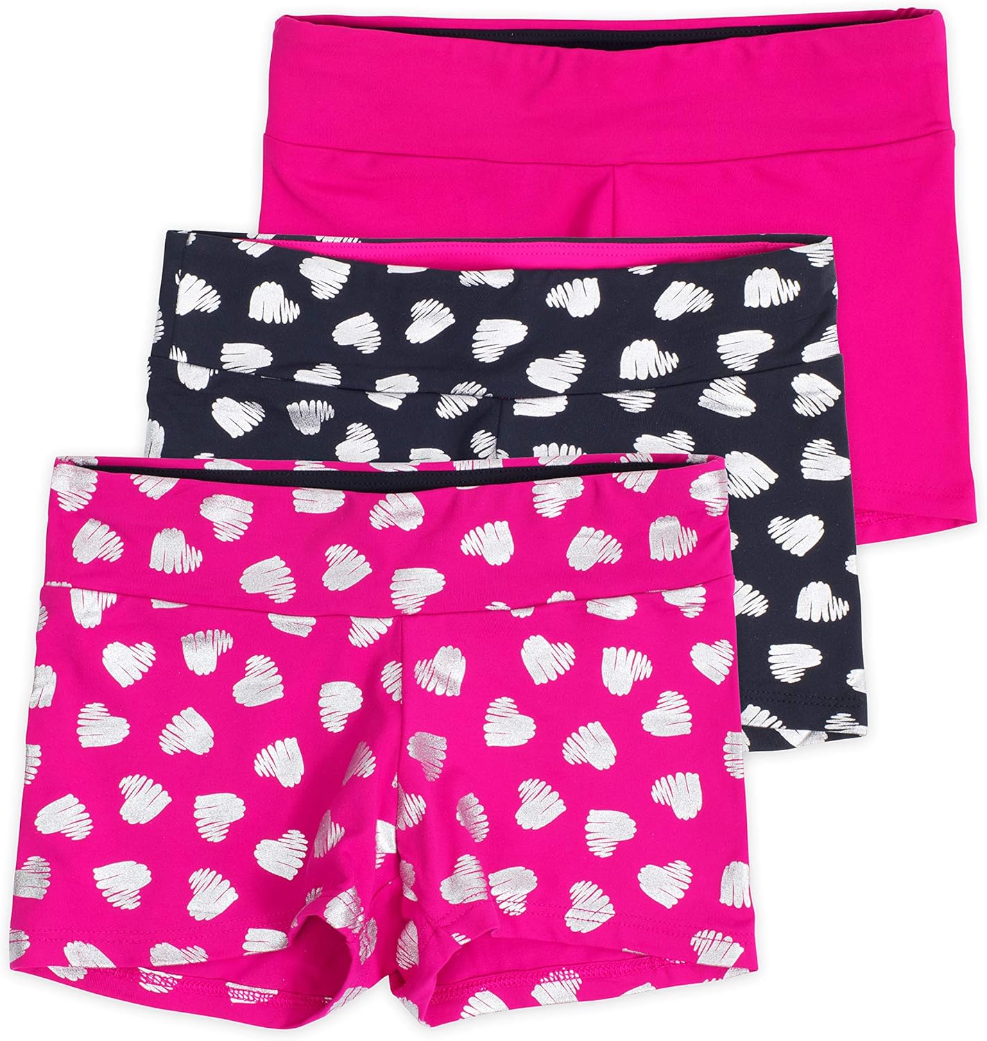 Lucky & Me | Layla Girls Dance Shorts | Gymnastics & Dancewear | 3-Pack | Tagless for Comfort and Premium Stretch Performance: Clothing