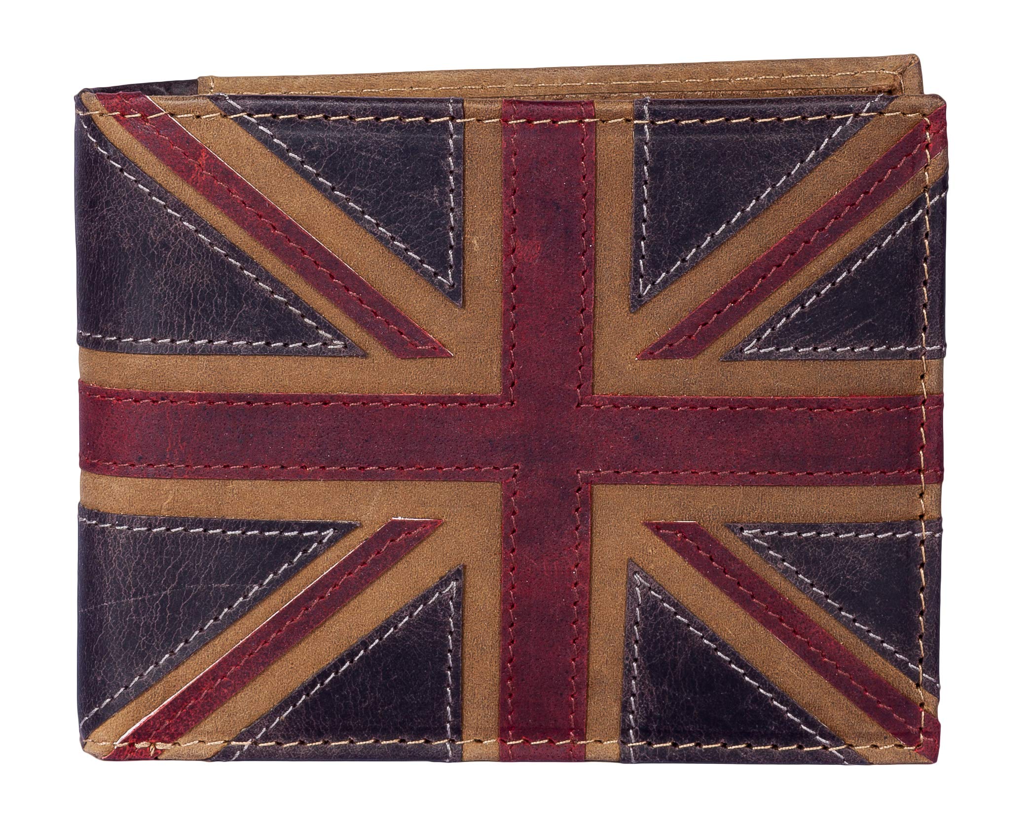 Mala Leather RFID Union Jack Wallet for Men – Brown Premium Leather Wallet with Coin Pocket, Note Sections & Card Slots – RFID Blocking – Gift Boxed – 11.5 x 9 x 2.5cm