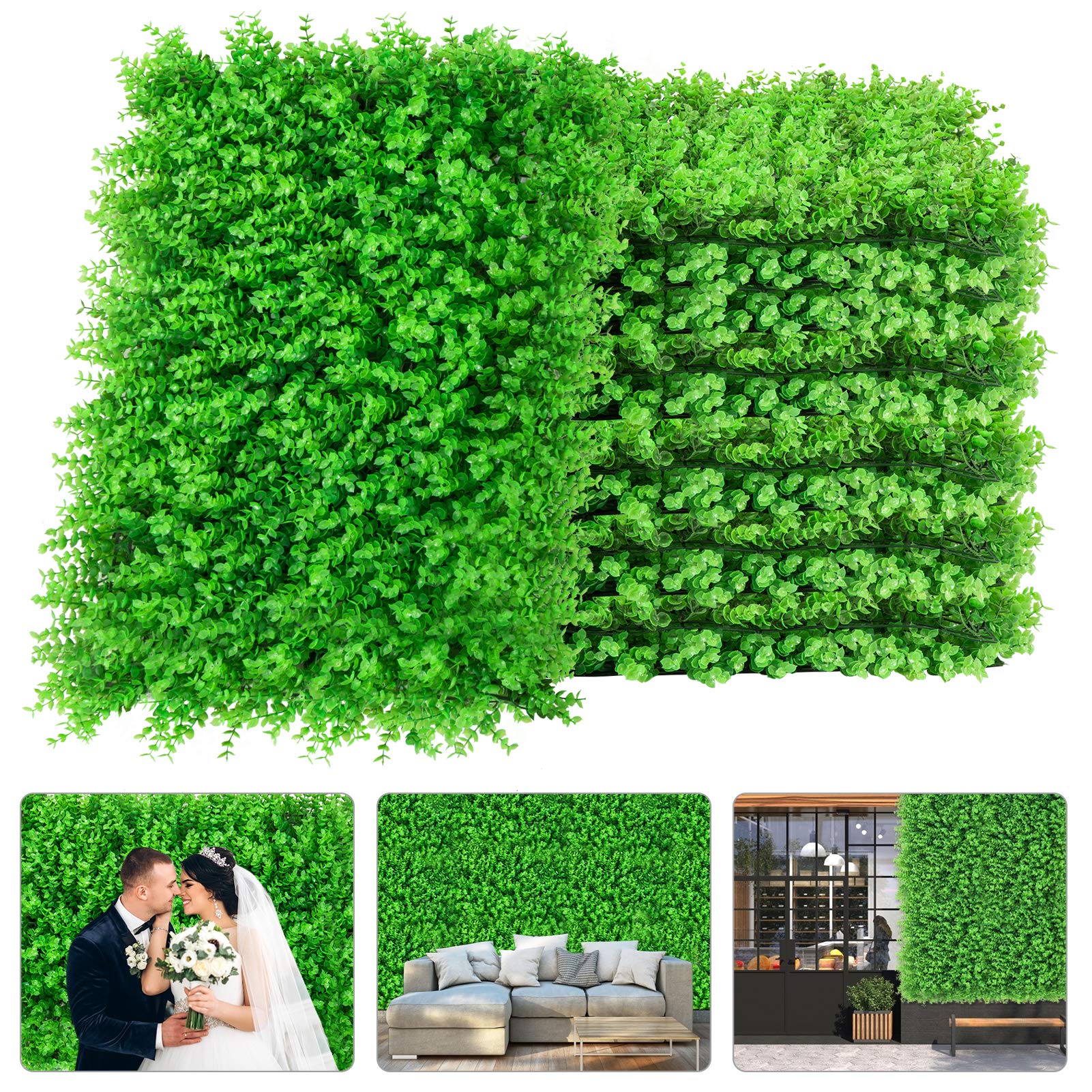 Buy 12 Sheets 24" x 16" Artificial Boxwood Hedge Panels UV Protected Garden Privacy Hedge