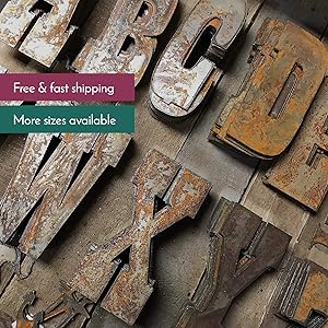6 Inch Farmhouse Letters in Rusty Metal