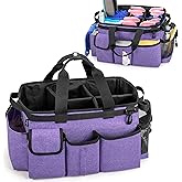 LoDrid Large Wearable Cleaning Caddy Bag with Detachable Divider, Cleaning Caddy Organizer with Handle, Cleaning Supply Tote