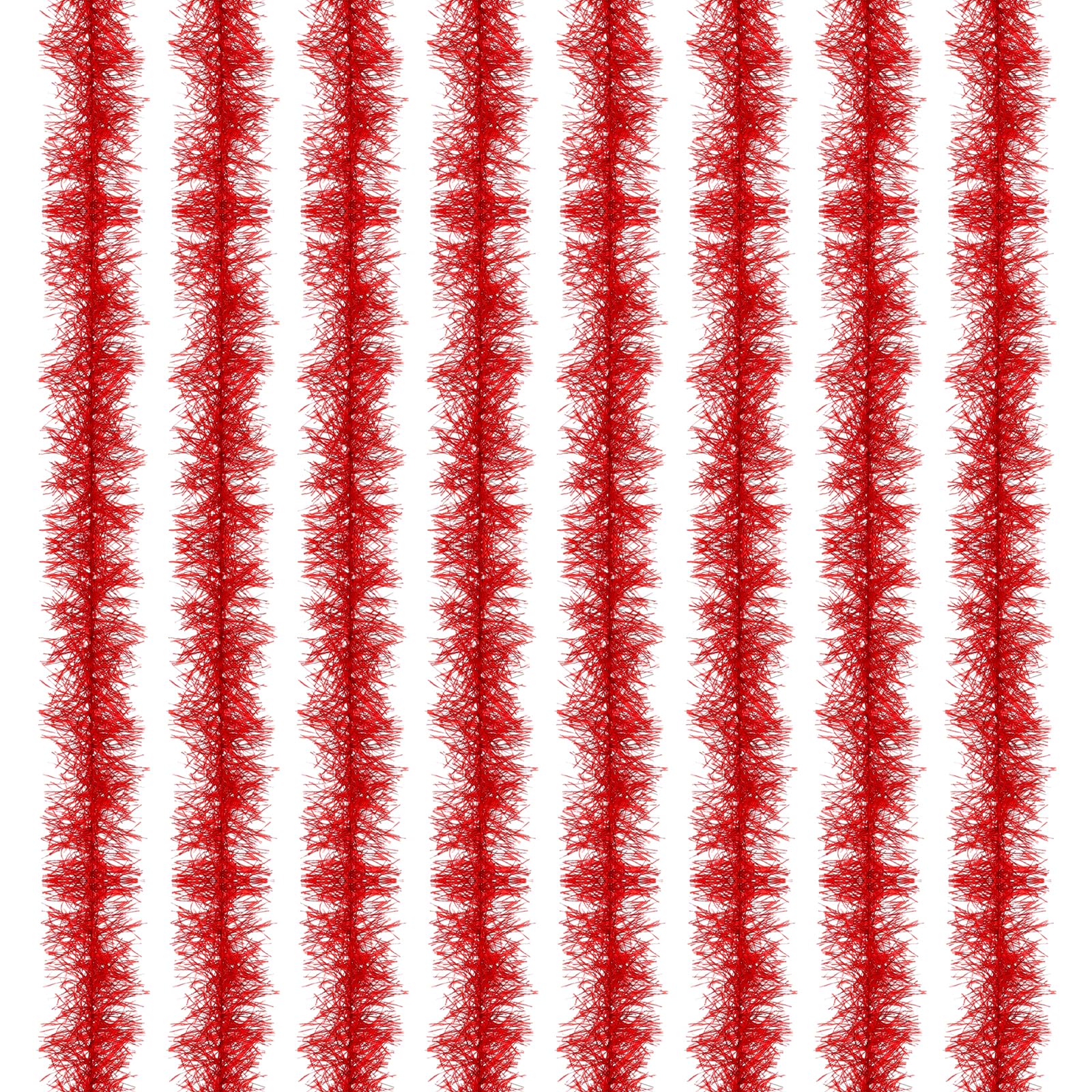 PATIKIL 5Ft Feather Boa, 8 Pcs Artificial Fluffy Feather Boas Party Decorations for DIY Crafts, Wedding Costume, Christmas, Concert, Halloween, Home Decor, Red