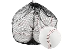 Tebery 6 Pack White Sports Practice Softballs, 12-Inch Official Size and Weight Slowpitch Softball, Unmarked & Leather Covere