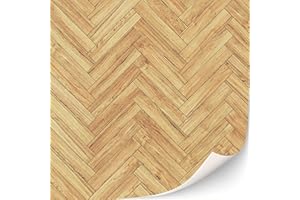 TEXTURKONTOR 3 Sheets Self-Adhesive Flooring for Dollhouse 1:12 Scale (Herringbone Parquet)