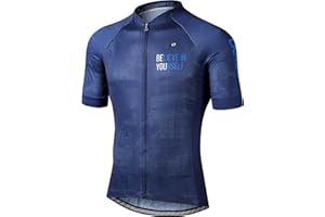 LAMEDA Men's Cycling Jersey Breathable Lightweight Short Sleeve Elastic Pro Road Bike Shirt Full Zip