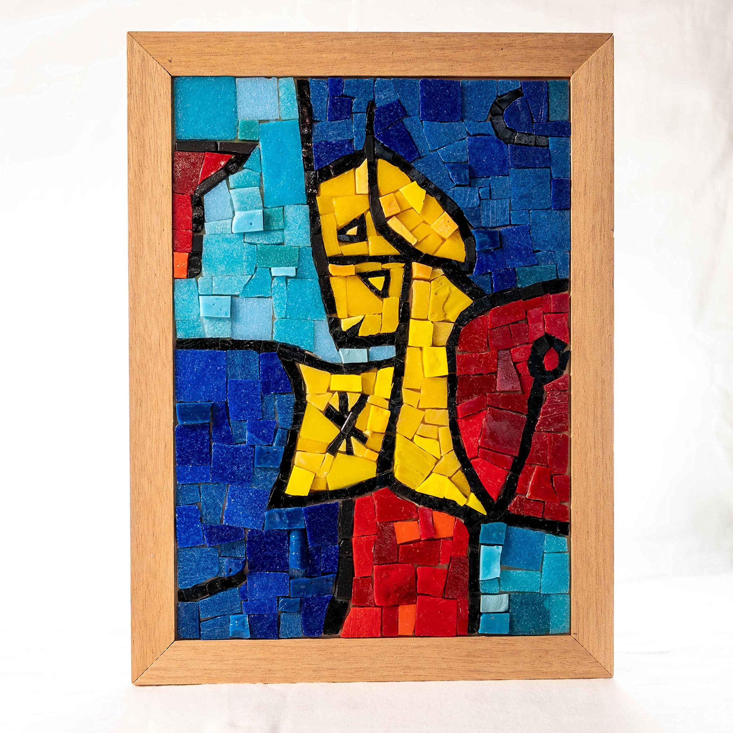 Mosaic kit Modern Art Astral Sentinel Paul Klee - Murano glass mosaic tiles - Make your own home decor modern art - Arts and crafts supplies