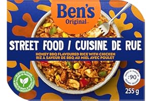 BEN'S ORIGINAL™ Street Food Honey BBQ Flavoured Rice with Chicken, Prepared Entrée, Microwave in 90 Seconds, 255 g