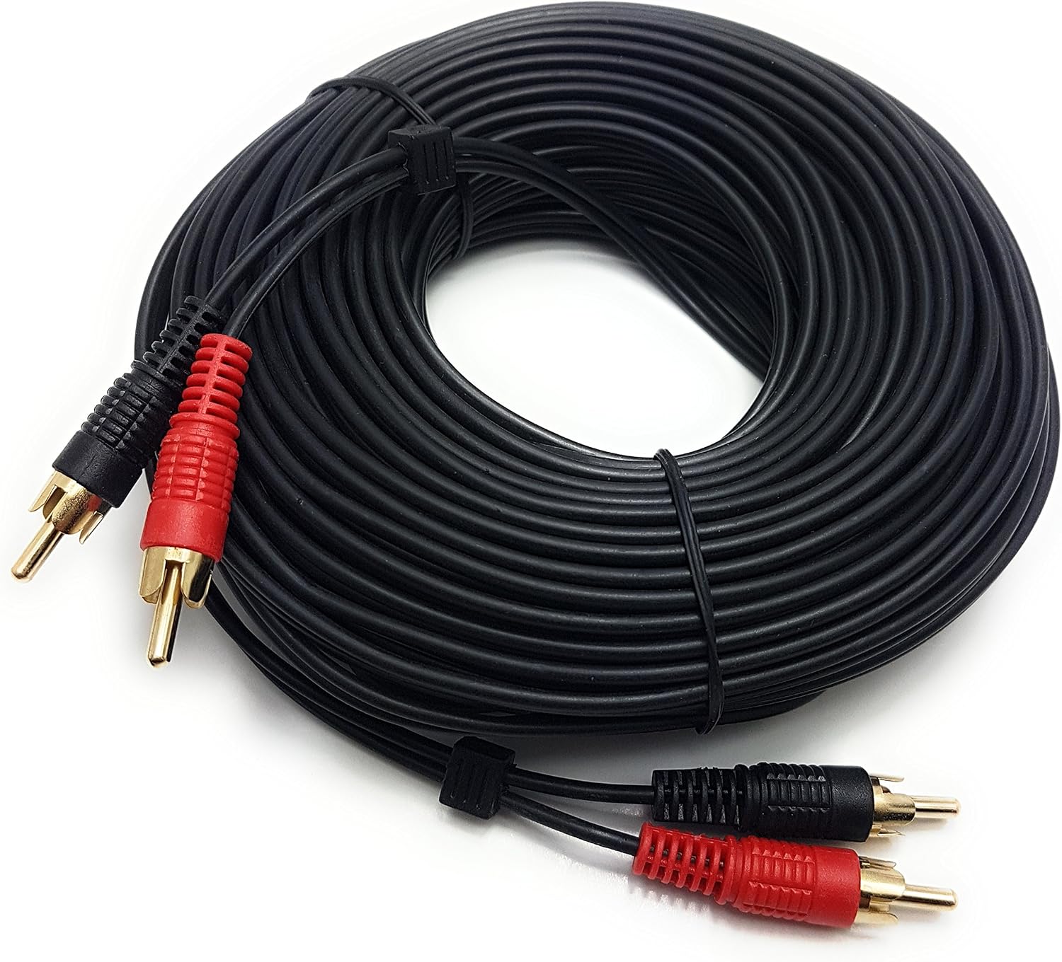 MainCore 20m long 2x RCA Male to 2x RCA Male Stereo Audio Cable for Turntables Mixers, Home Audio, Surround Sound
