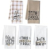 R HORSE 5Pcs Funny Kitchen Dish Towel Set Absorbent Quick Dry Cloth Dish Tea Towels Reusable Bar Hand Dishcloths Decor for Bathroom Kitchen Home Supplies