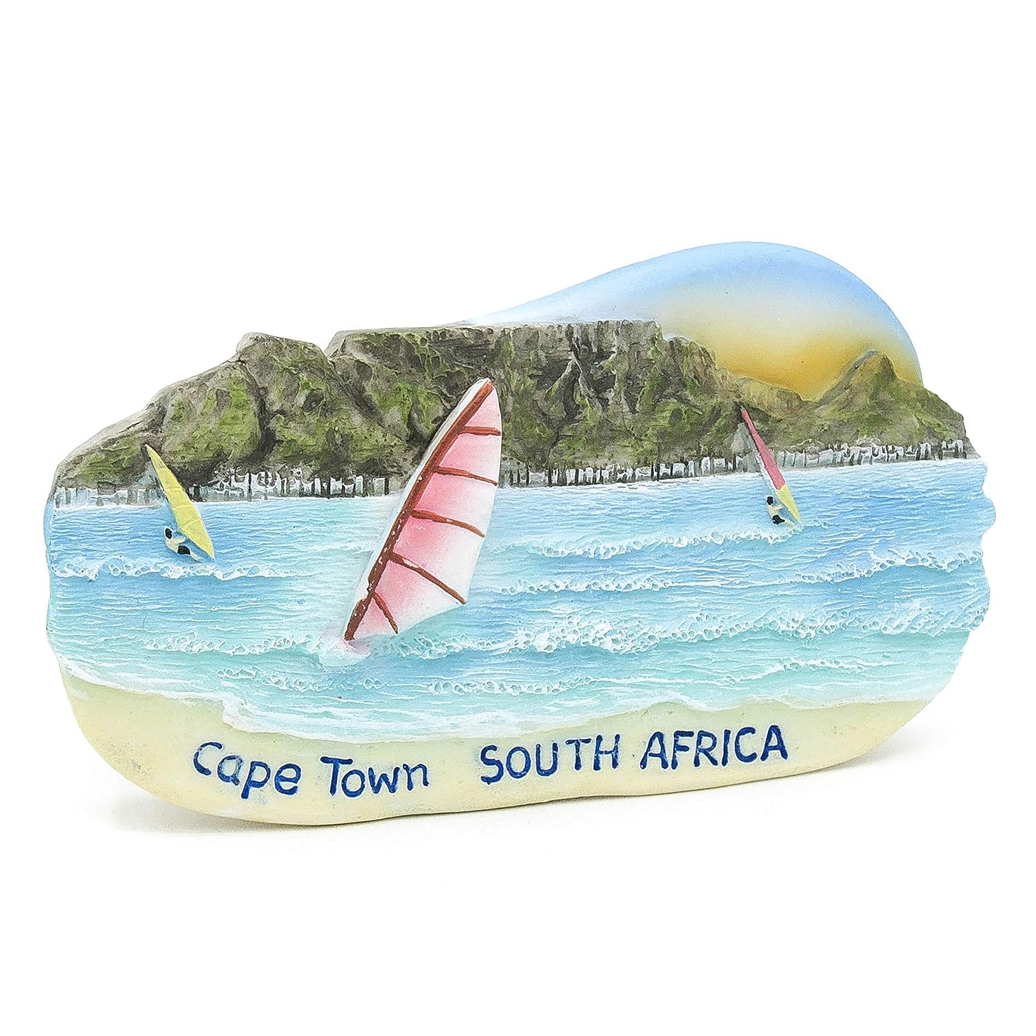 Capetown Table Mountain South Africa 3D Imán de resina pintado a ...