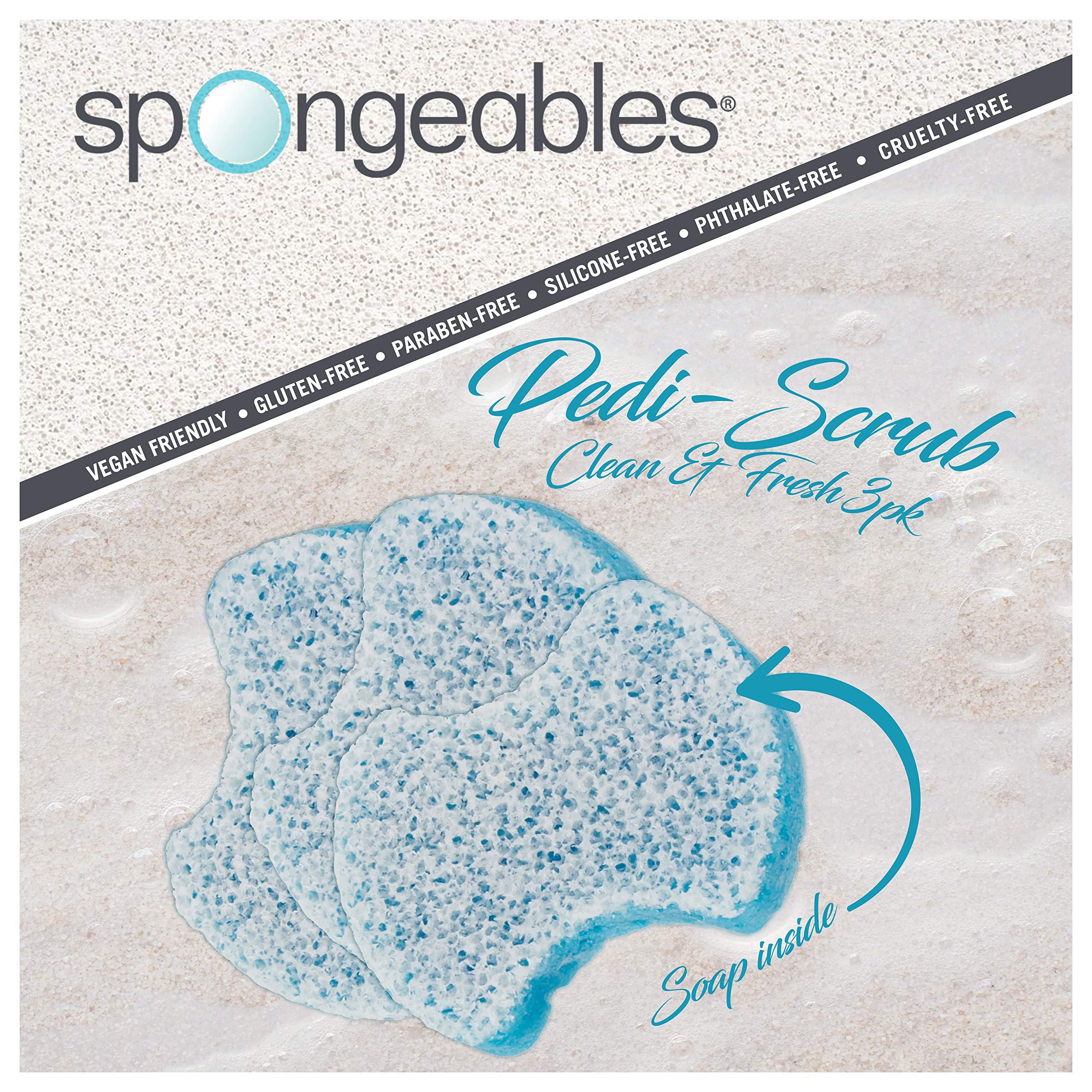 Spongables Pedi Scrub Foot Exfoliating 20+ Wash Sponge