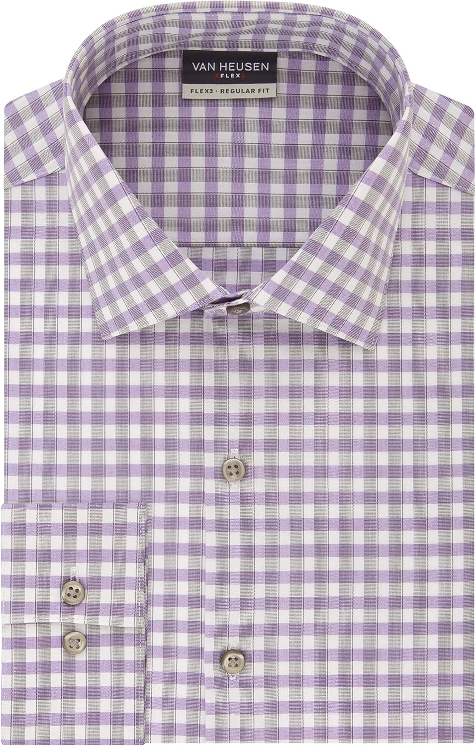 Van Heusen Men's Dress Shirt Regular Fit Flex 3 at  Men’s Clothing store