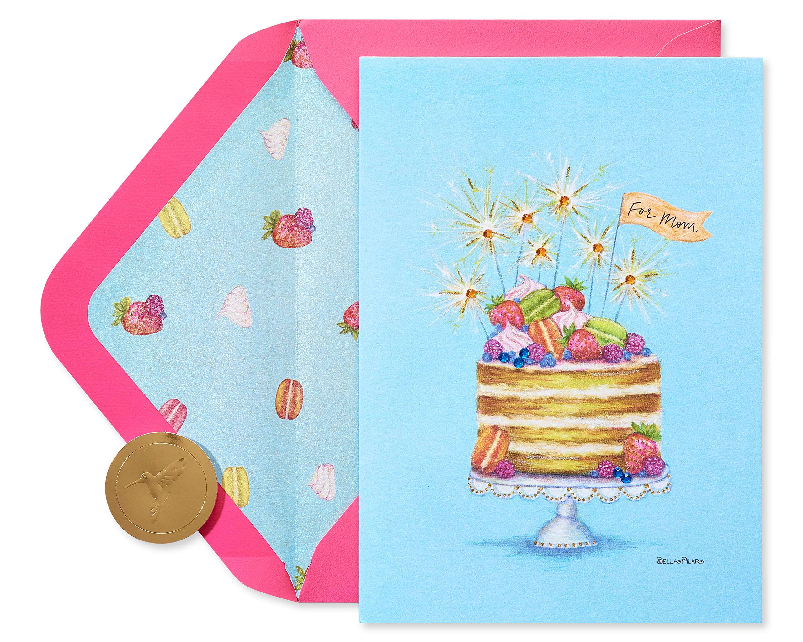 Papyrus Birthday Card for Mom - Designed by Bella Pilar (Sparkler Cake)