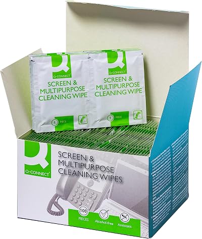 Q Connect Screen and Multi-Purpose Wipes Pack of 100