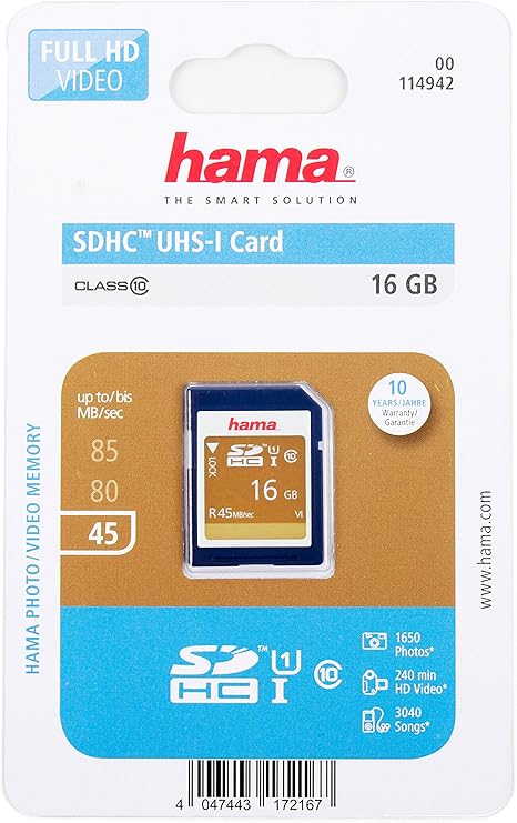 Tarjeta de memoria SDHC 16 GB para Panasonic Lumix DMC-TZ61, DMC ...