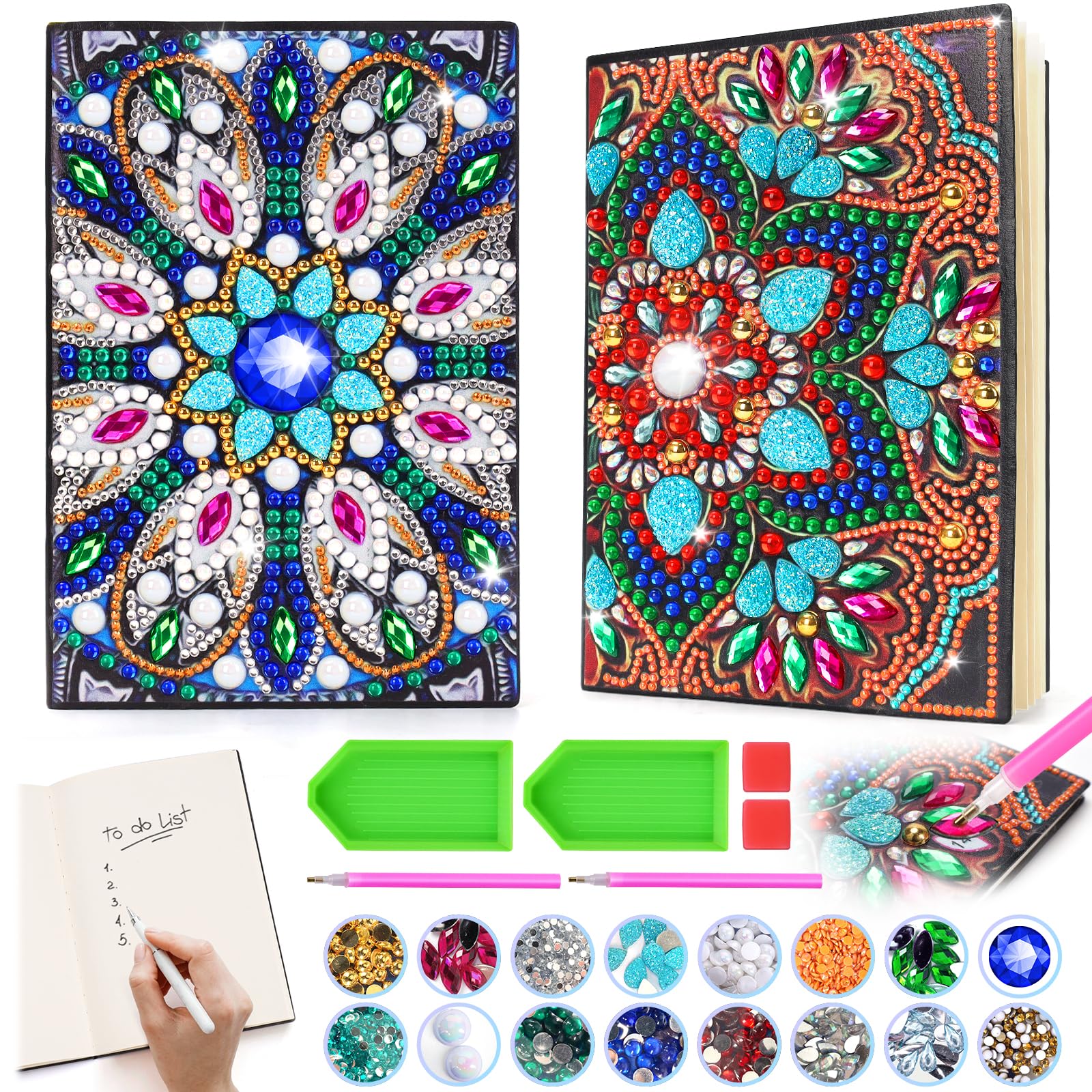 Craft Kits for Kids Age 6-8-9-10, Girls Birthday Presents for 5 7 11 12 Year Old Notebook Diamond Art Painting Kit Arts and Crafts for Kids Toys for 5-10 Year Old Girl Gifts Diary Cute Stationery Set