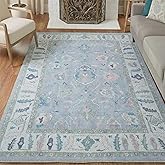 Fame Rugs Lavender Modern Oushak Rug 5x7, Washable Vintage Turkish Colorful Oriental Antique Inspired Area Rugs, Luxury Living Room Bedroom (386PBL, 5' x 7')