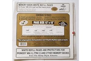 Pioneer Photo Albums RMW5 12" X 12" White EZ Load Memory Book Page Refills 5 Count