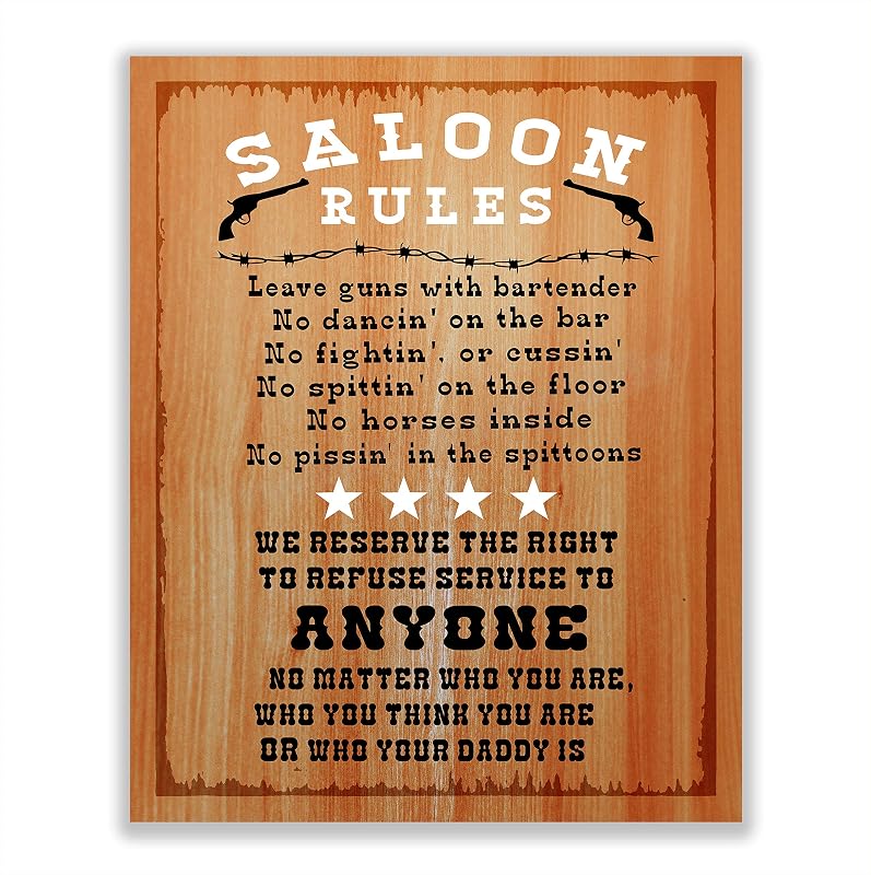 Amazon Saloon Rules No Dancin On Bar Funny Sign Print 11 X 14 amazon-saloon-rules-no-dancin-on-bar-funny-sign-print-11-x-14