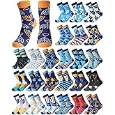 Shinymoon 24 Pairs Hanukkah Socks Fuzzy Novelty Chanukah Menorah Crew Sock for Women Men Jewish New Year Dress