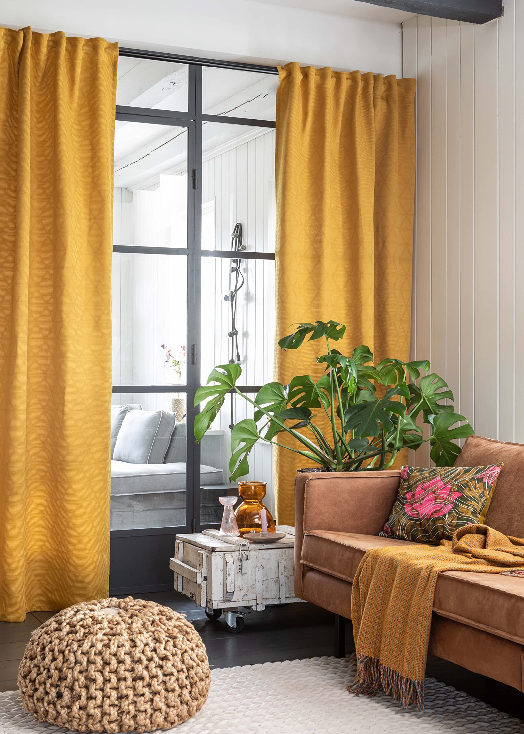 Elbersdrucke Sunny 02 Curtain with Concealed Loops 255 x 140 cm Opaque 201302 Curtain for the Living Room Bedroom Kitchen Hallway Children's Room โ image 1