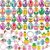 JOYIN 36 Pcs Prefilled Easter Eggs with Assorted Toys, Pre Filled Easter Fillers, Basket Stuffers for Kids, Egg Hunt, Party Favors, Classroom Prize Supplies