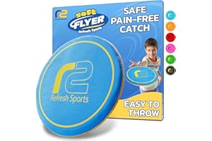 REFRESH SPORTS Soft Disc Flying Toy - Doesn't Hurt to Catch - Best Stocking Stuffers For Kids & Adults All Ages - Gifts for Boys & Girls 4 5 6 7 8 9 10 11 12 13 + Year Old Boy - Beach Toys For Kids Outdoor Games