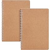 Mr. Pen- Spiral Notebook, Kraft Cover, 2 Pack, 40 Pages, Blank Spiral Notebook, Blank Notebook, Drawing Notebook, Spiral Sket