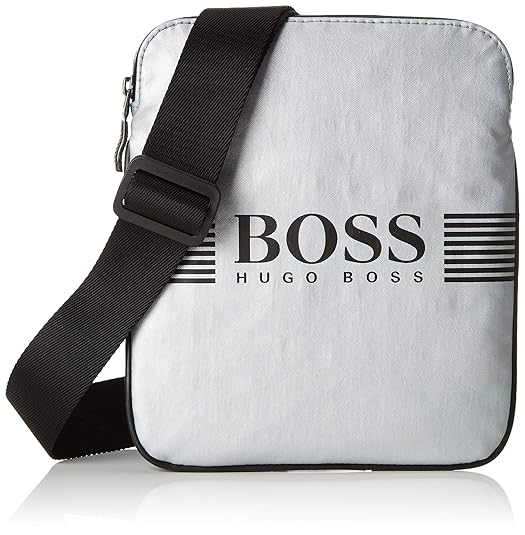 BOSS Herren Pixel S_s Zip Env Schultertasche, Silber (Silver) 1x23.5x19.5 cm