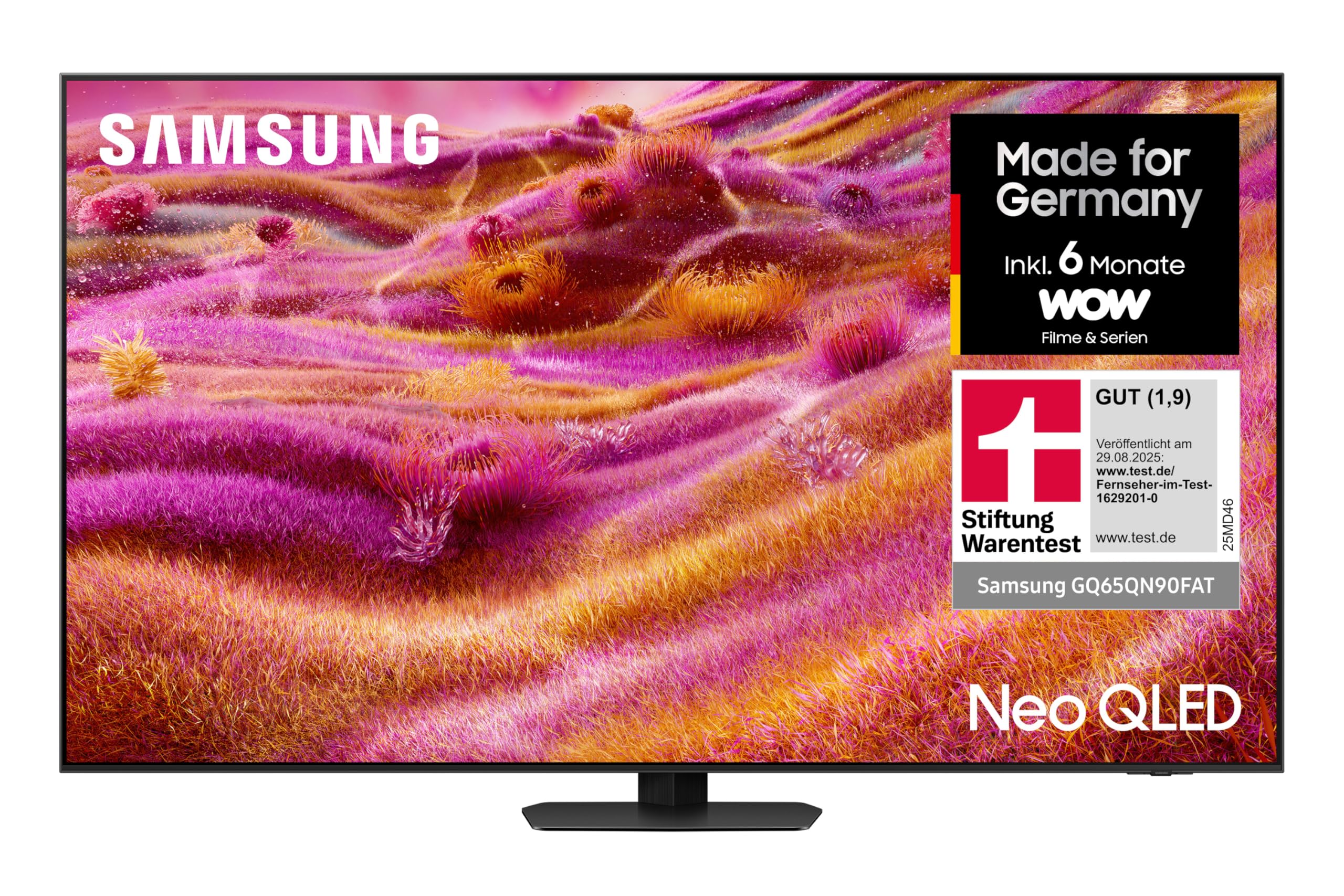 Samsung Neo QLED 4K QN90F 65 Zoll (163 cm) Mini LED Fernseher, Antireflexion, NQ4 AI Gen3 Prozessor, Neo Quantum HDR+, 4K Upscaling Pro, Dolby Atmos, Knox Security, Samsung Vision AI Smart TV