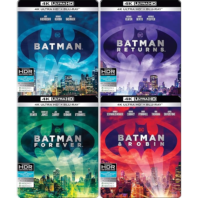 Batman Anthology 4 Movies Collection Batman 1989 Batman Returns Batman Forever Batman Robin Steelbook 4k Uhd Hd 8 Disc Amazon In Michael Keaton Jack Nicholson Danny Devito Val Batman Anthology 4 Movies Collection Batman 1989 Batman Returns Batman Forever Batman Robin Steelbook 4k Uhd Hd 8 Disc Amazon In Michael Keaton Jack Nicholson Danny Devito Val